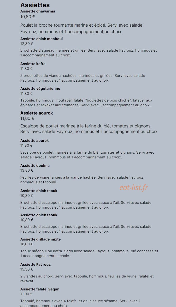 Fayrouz — carte page 3