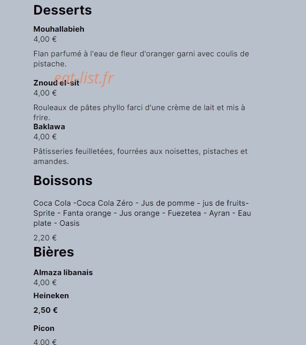Fayrouz — carte page 7