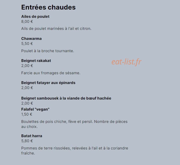 Fayrouz — carte page 1