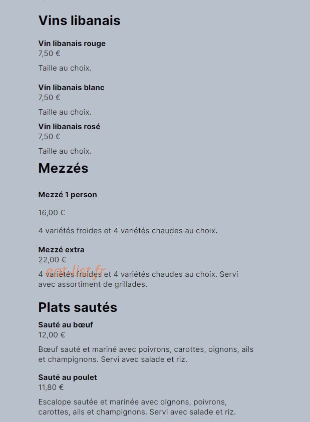 Fayrouz — carte page 6