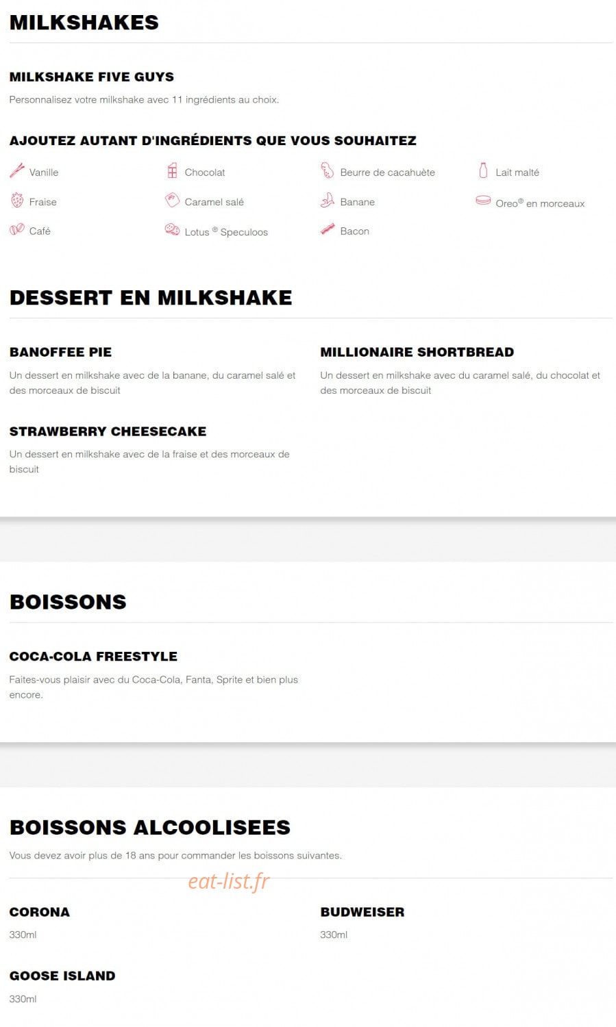 Five Guys — carte page 3