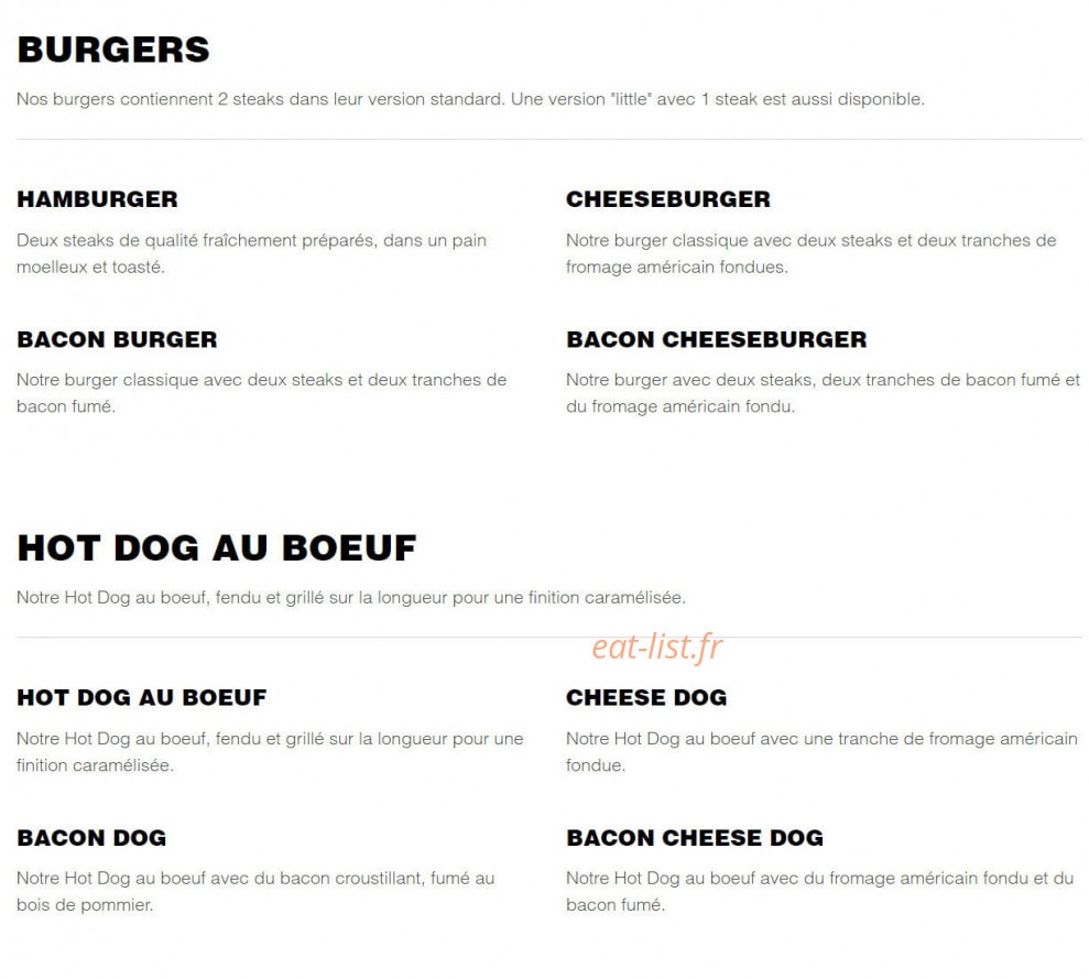 Five Guys — carte page 1