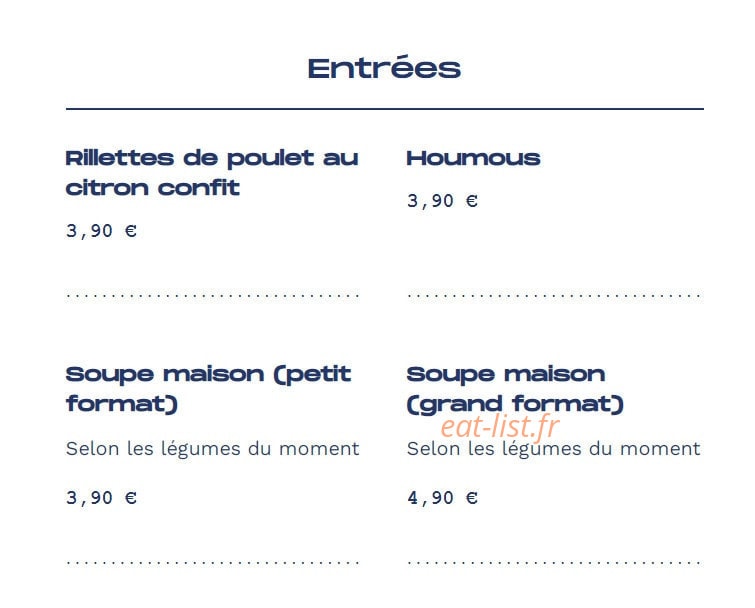 Flow Food Family — carte page 1