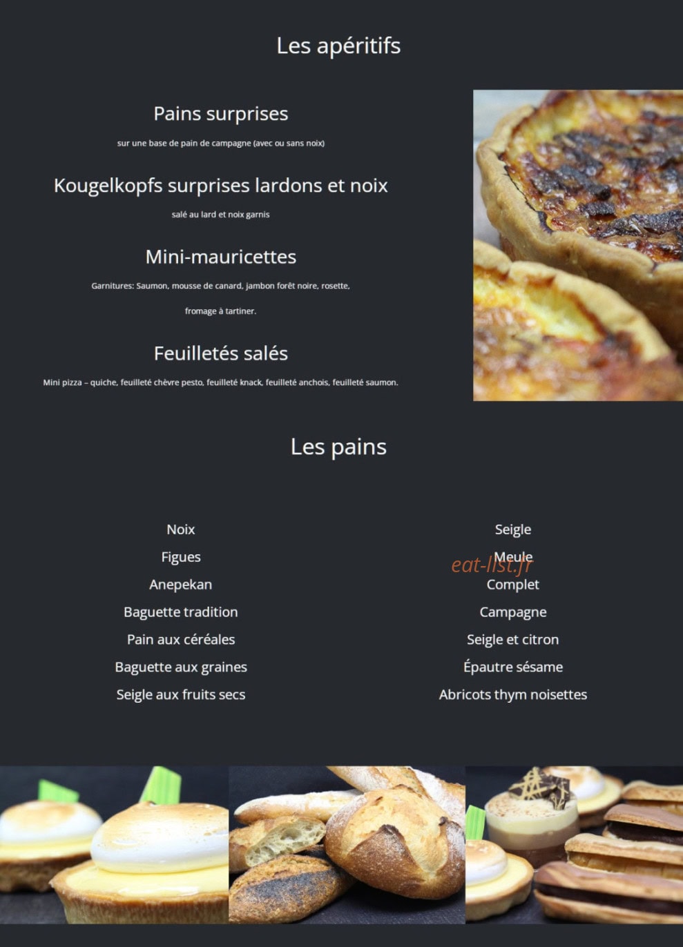 Gerome Boulangerie — carte page 2