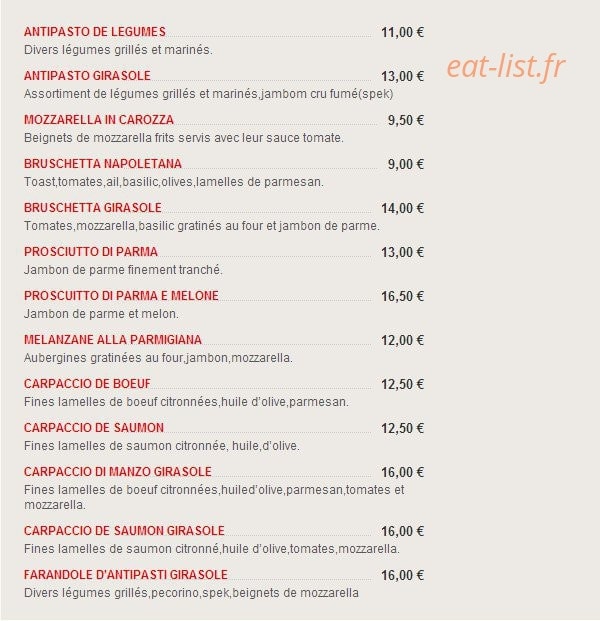 Girasole — carte page 2