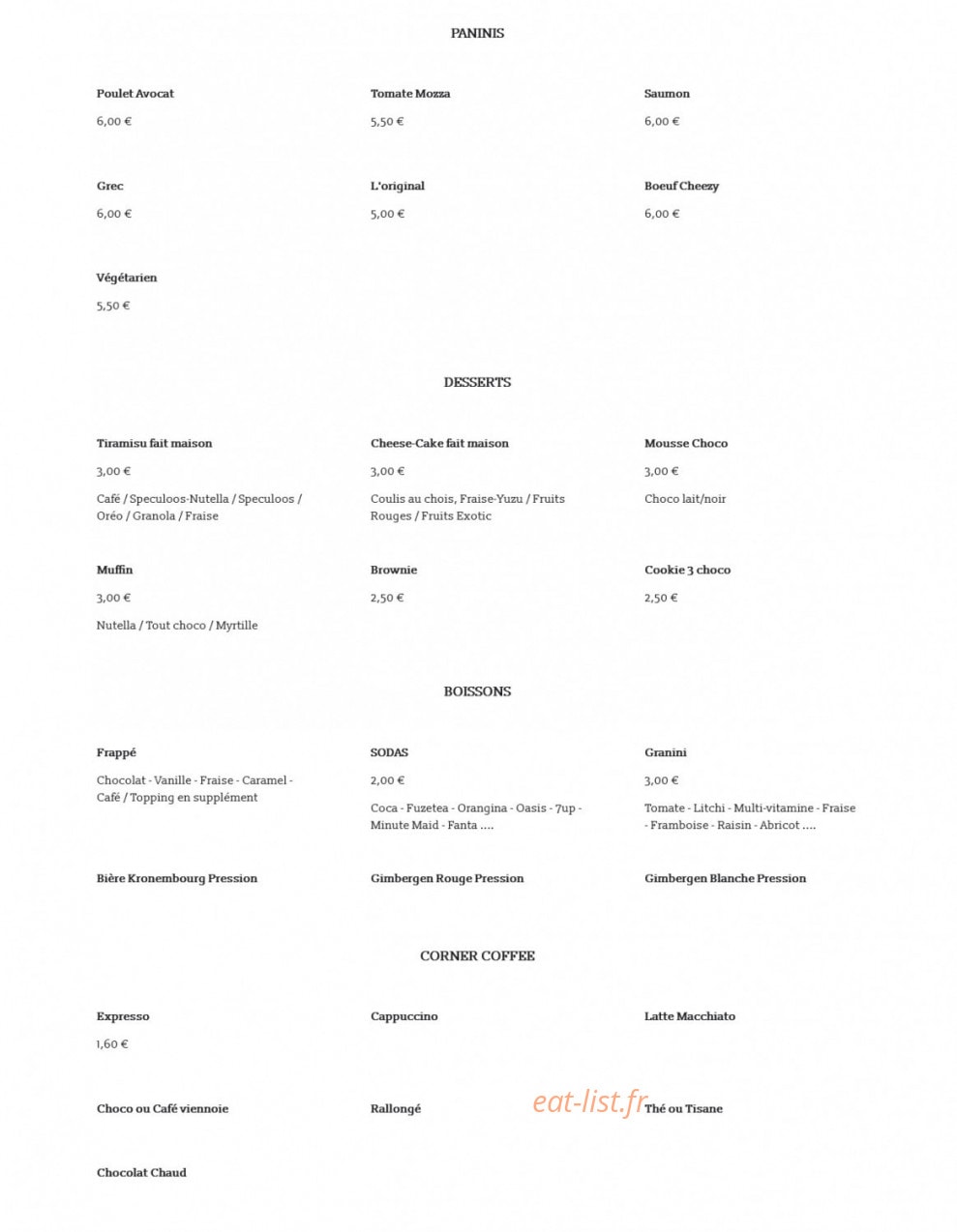 Giv’s pasta bar u0026 coffee — carte page 2