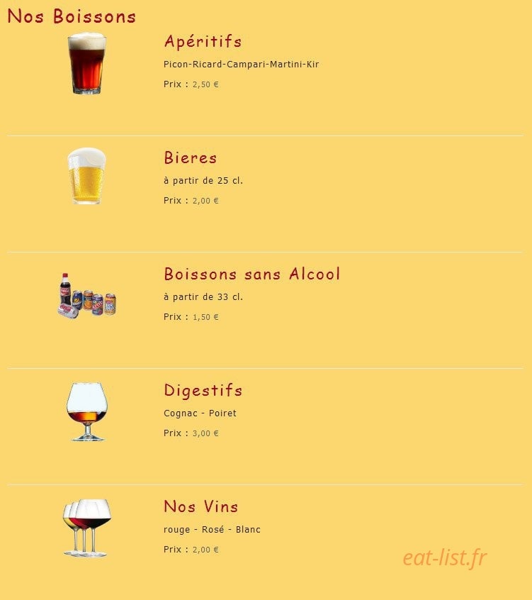Good Snack — carte page 6