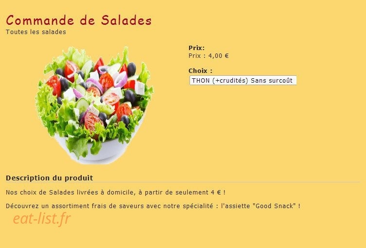 Good Snack — carte page 4