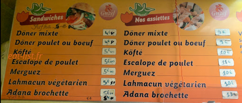 Guzel Snack Grill — carte page 3