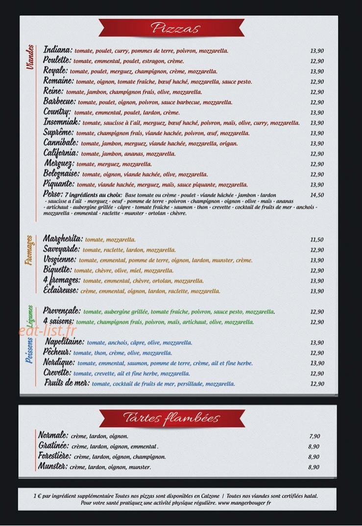 Insomniak Pizza — carte page 2