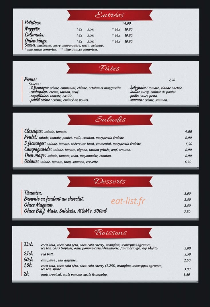 Insomniak Pizza — carte page 3