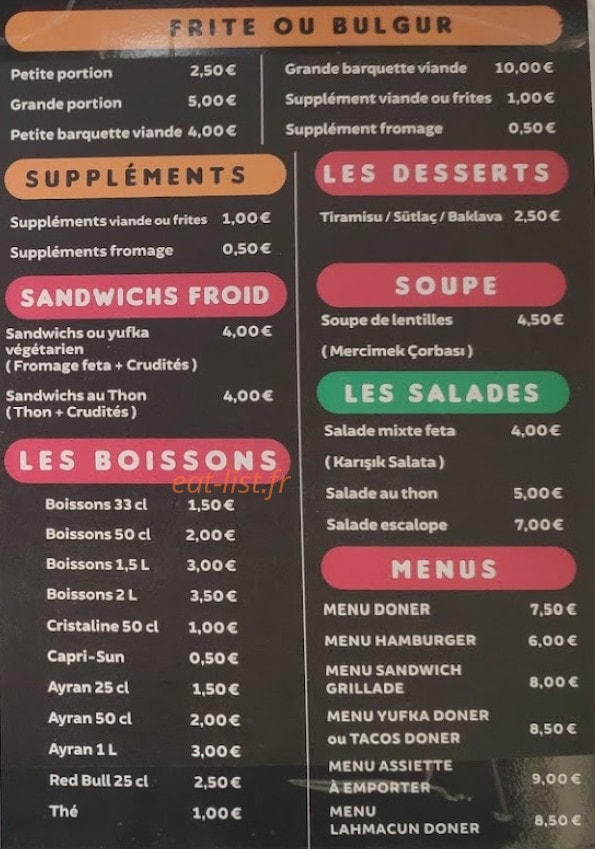 Istanbul Snack — carte page 2