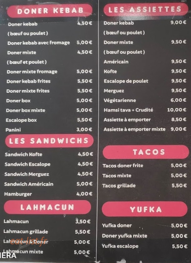 Istanbul Snack — carte page 1