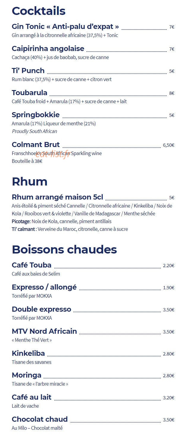Jabiru Café — carte page 4