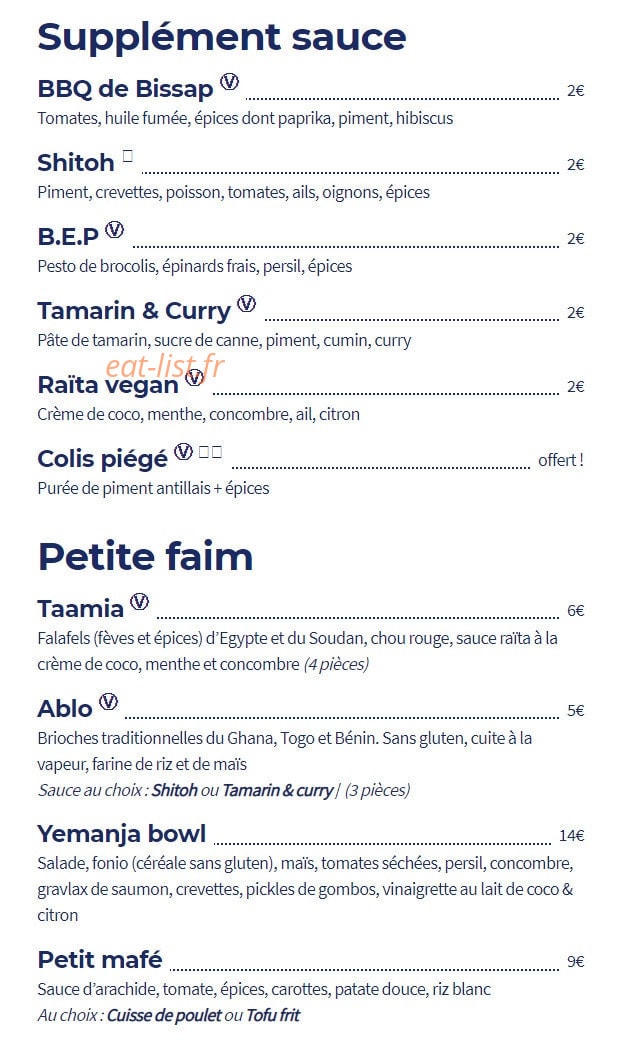 Jabiru Café — carte page 2