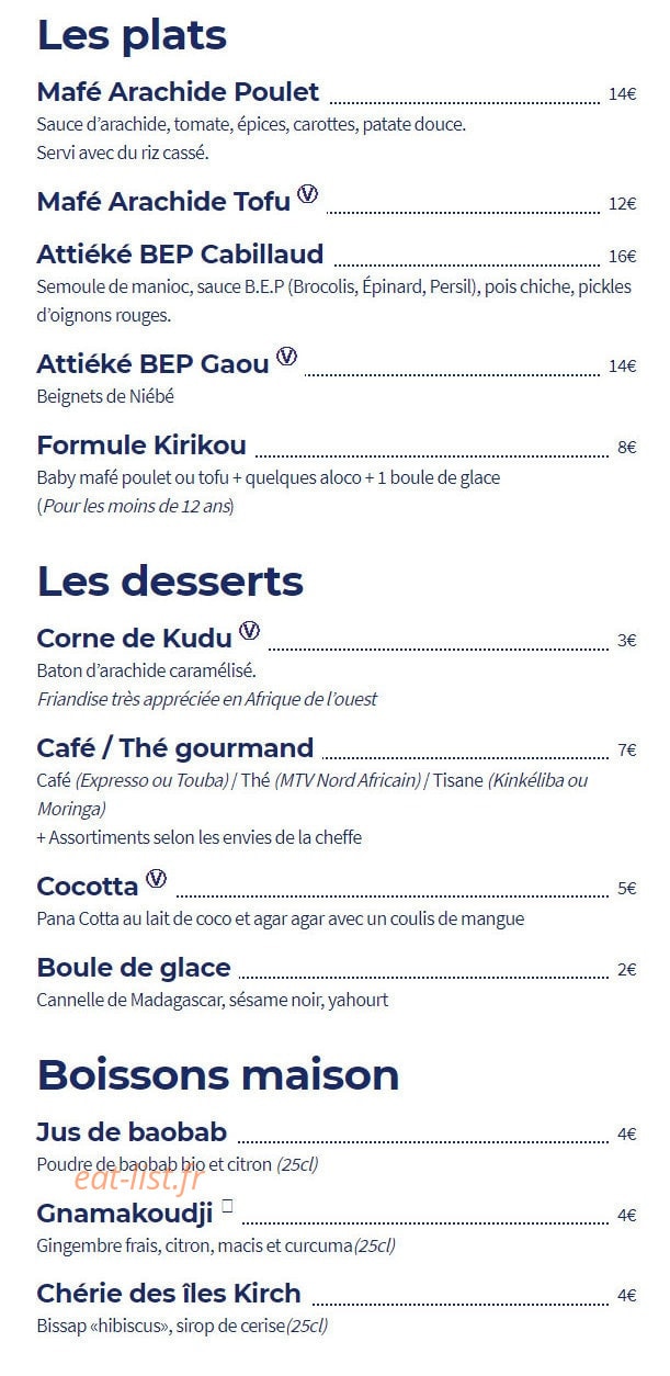 Jabiru Café — carte page 3