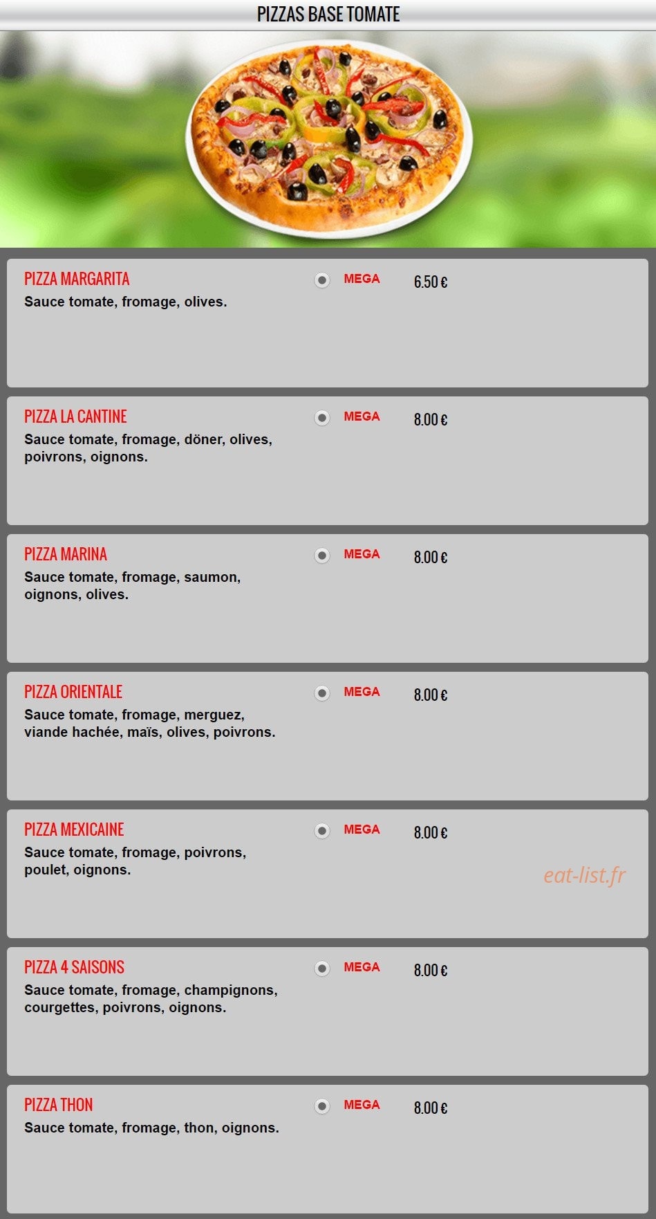 La cantine — carte page 2