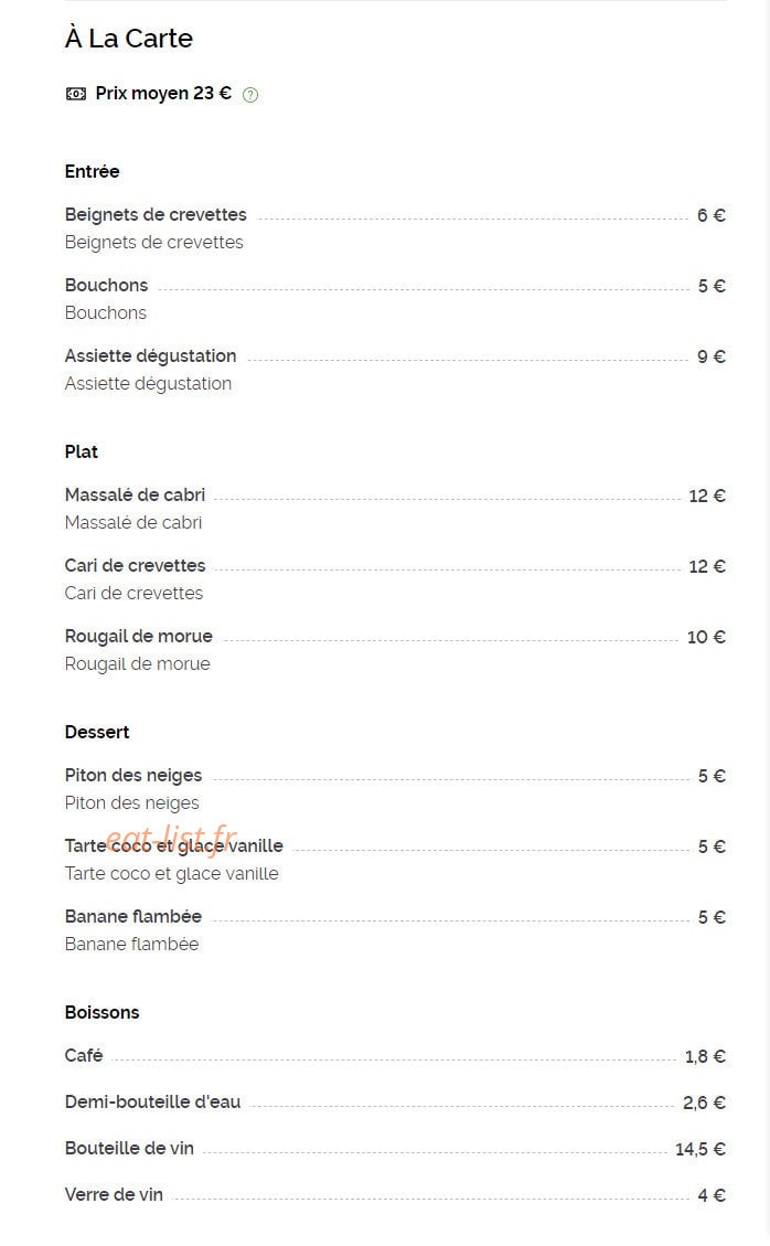 La Case de L'Isle Bourbon — carte page 1