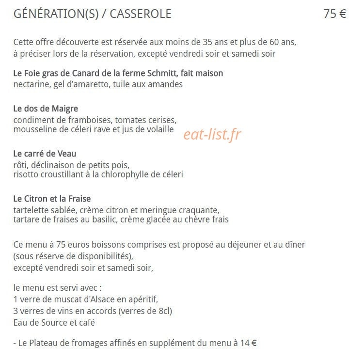 La Casserole — carte page 9