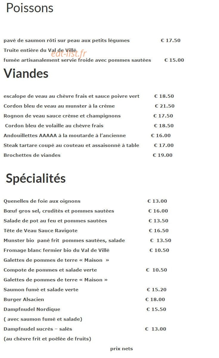 La Choucrouterie — carte page 2