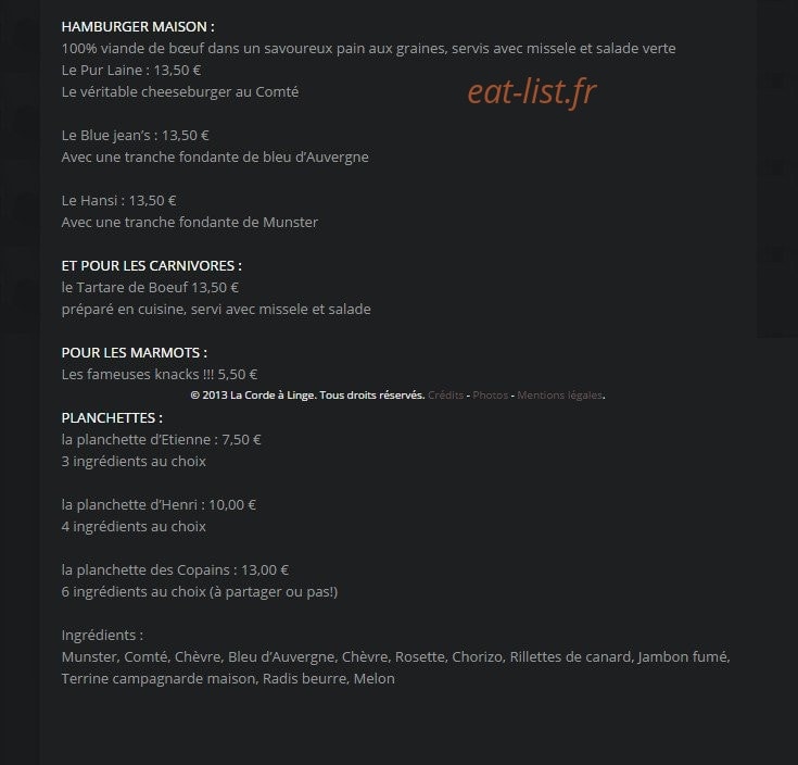 La Corde à Linge — carte page 4