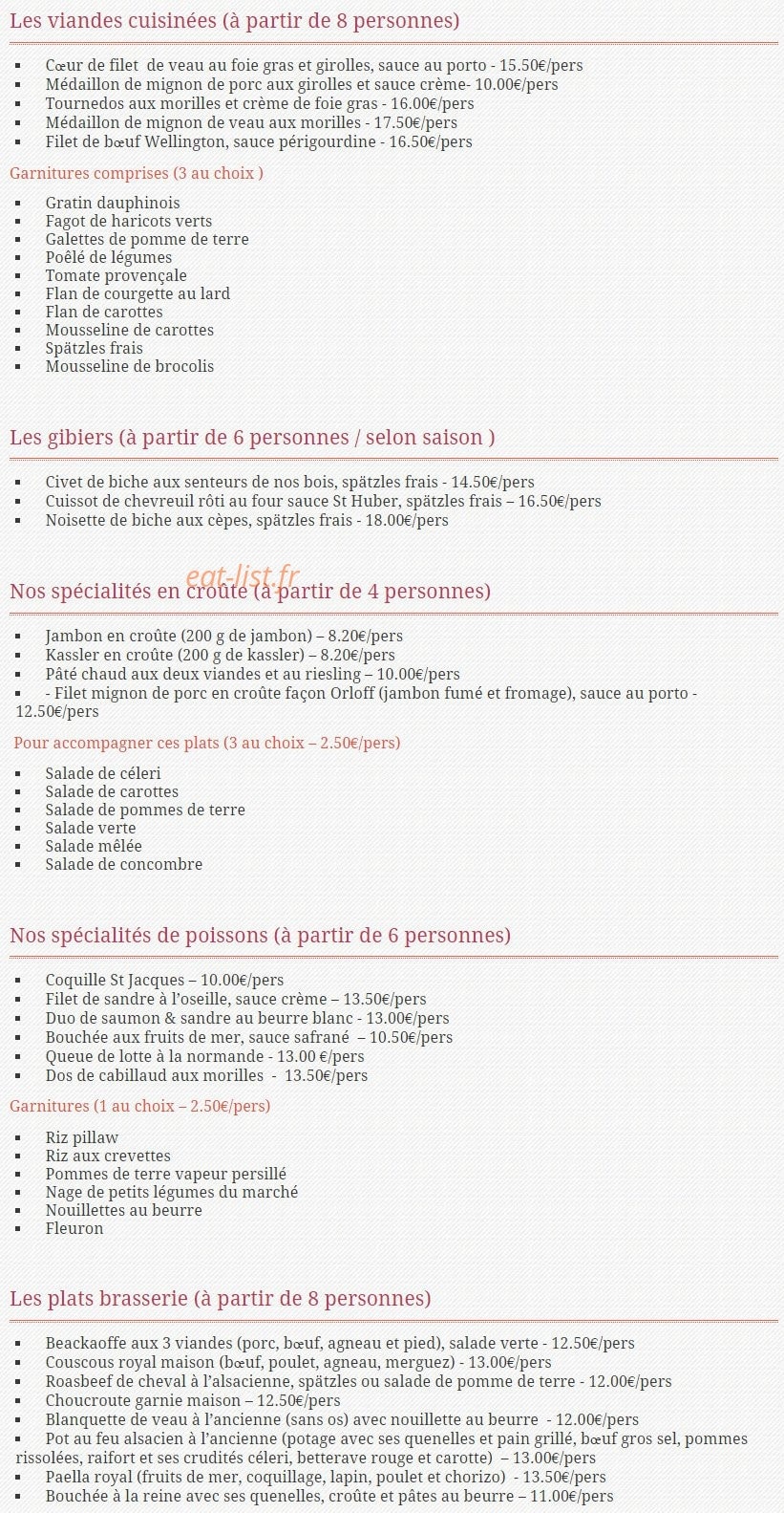 La Fine Fourchette — carte page 4