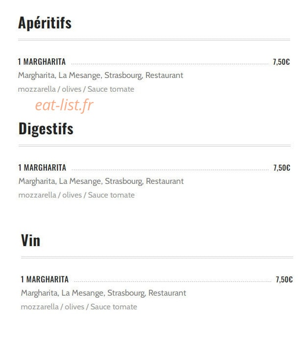 La Mesange — carte page 8