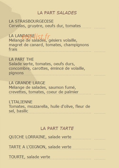 La part Thé — carte page 1