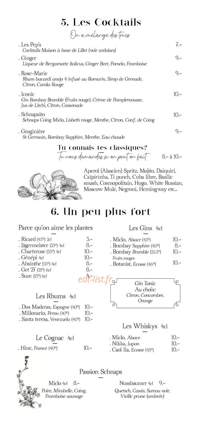 La Pépinière — carte page 2