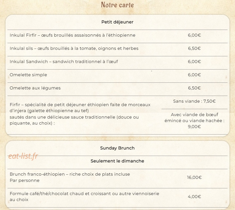 La Petite Ethiopie — carte page 1