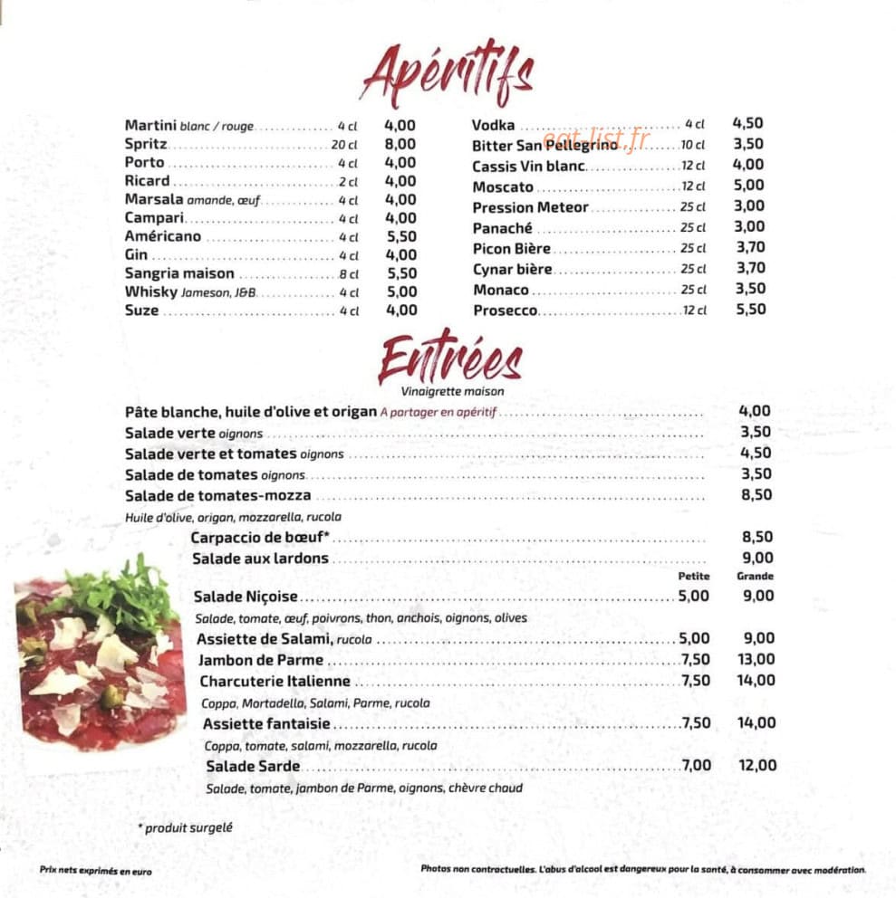 La Sarda — carte page 1