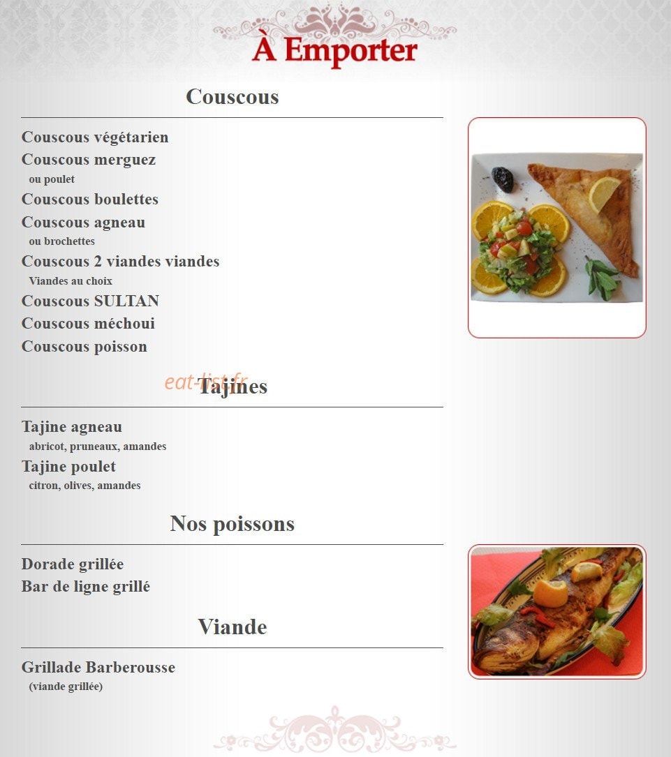 La Semoule D' Or — carte page 2