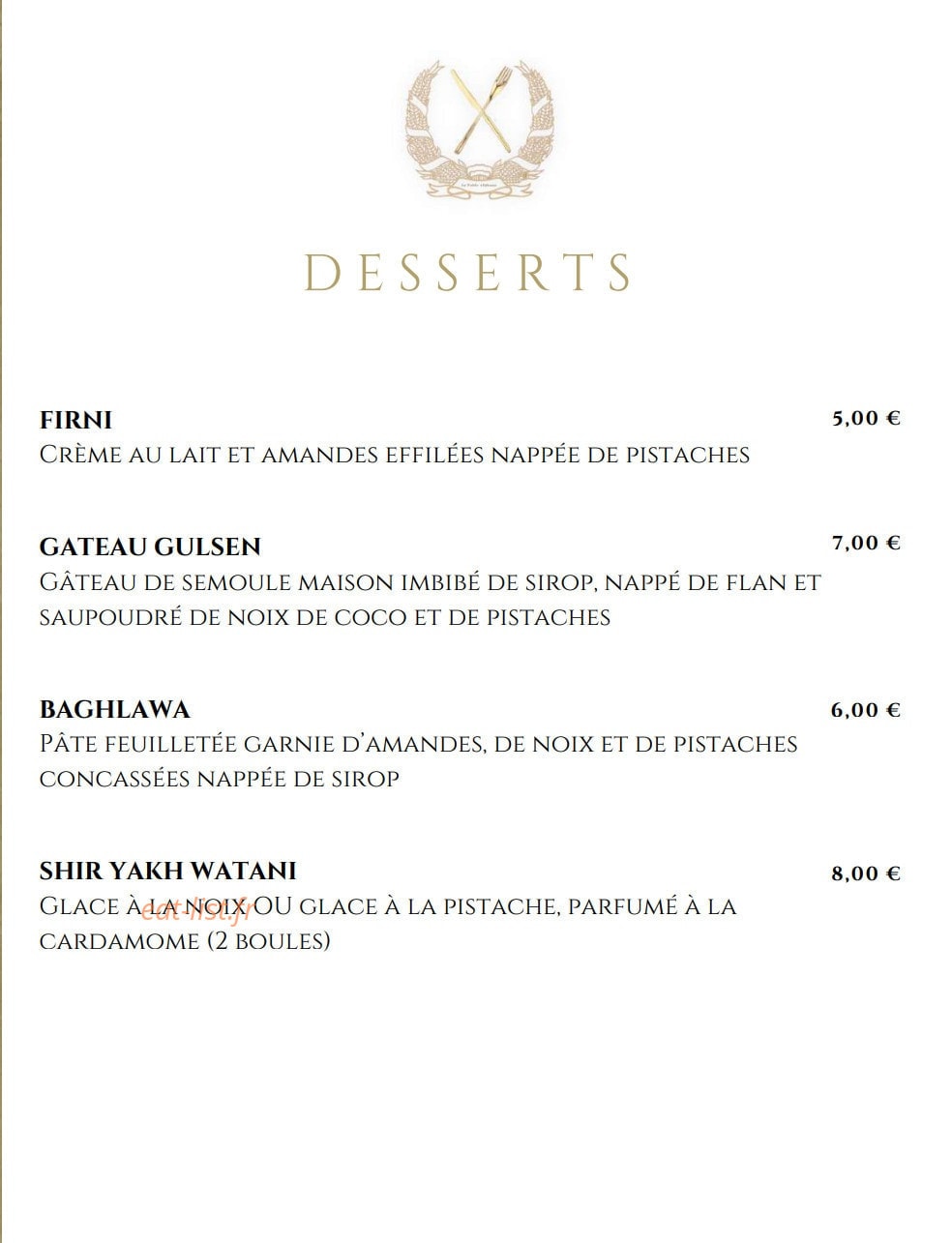 La Table Afghane — carte page 6