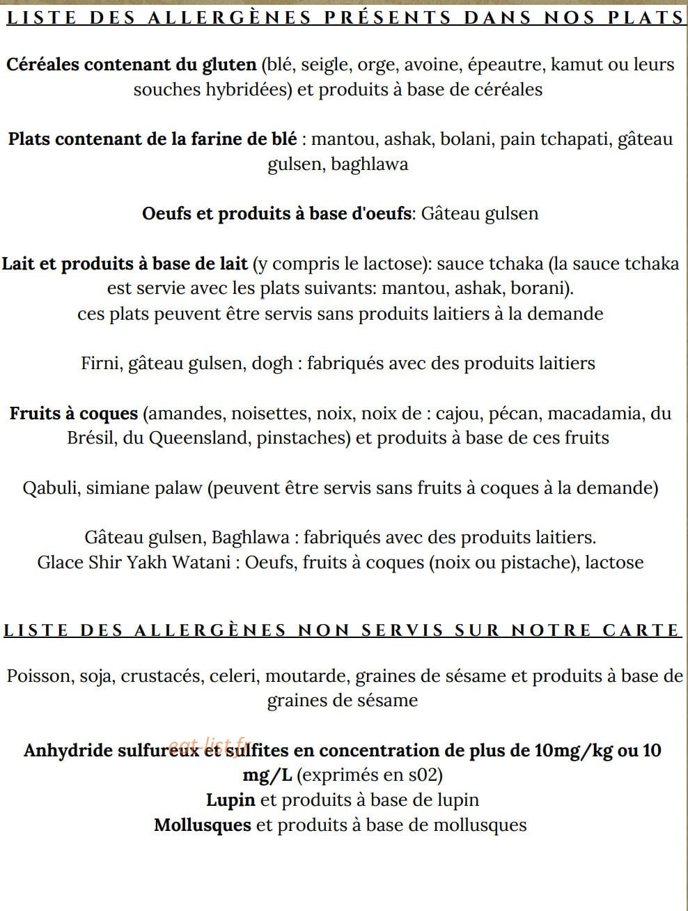 La Table Afghane — carte page 8
