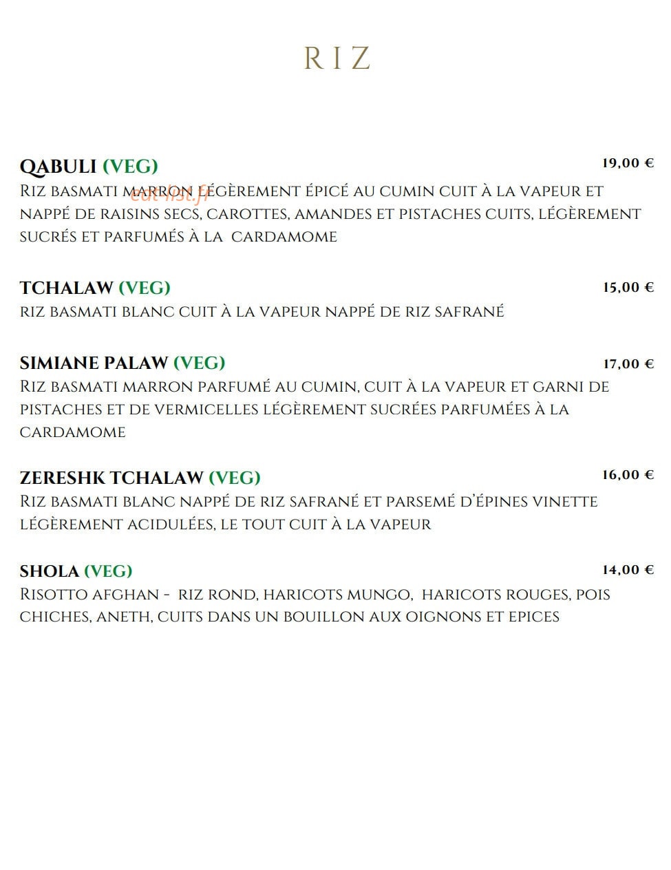 La Table Afghane — carte page 3