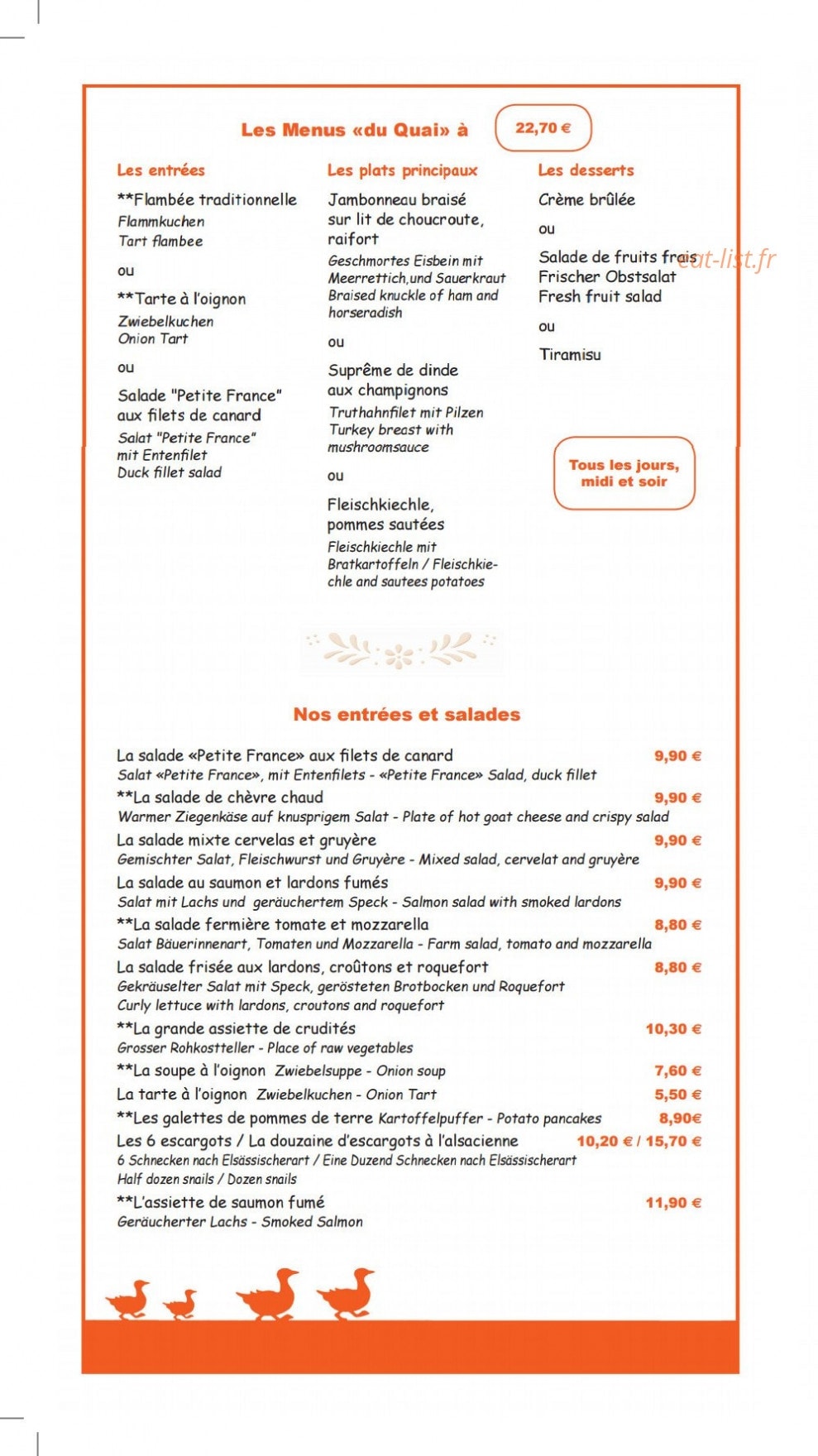 La Taverne Du Quai — carte page 2