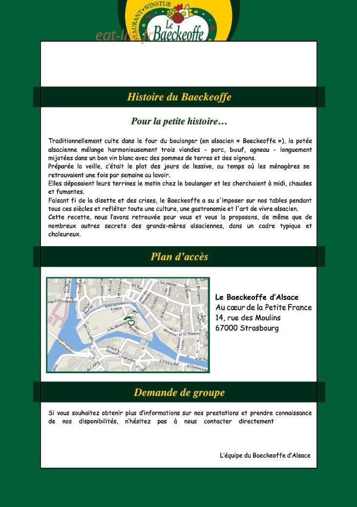 Le Baeckeoffe d'Alsace — carte page 6