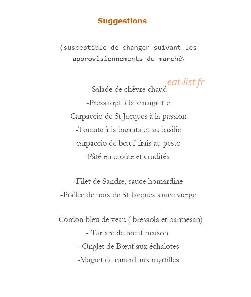 Le Bistronome — carte page 2