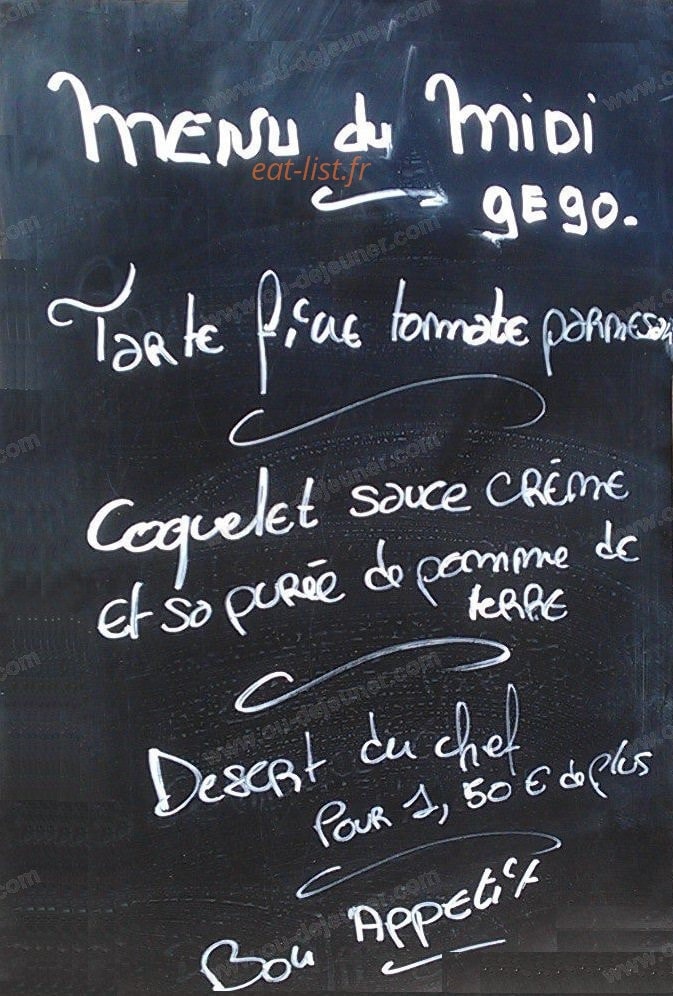 Le bistrot des Copains — carte page 1