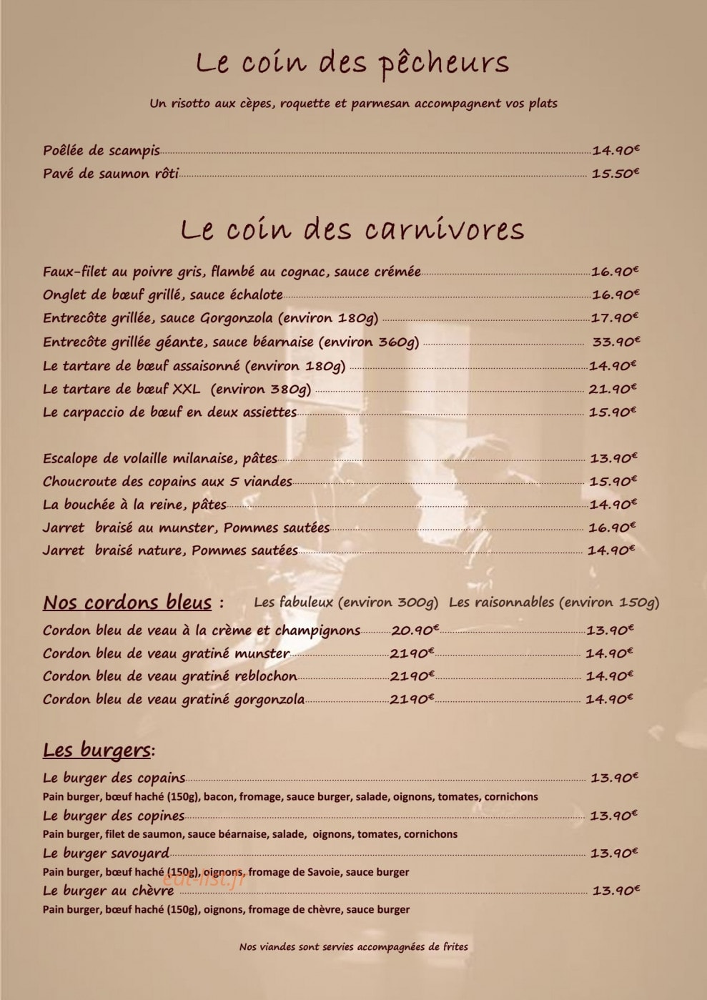 Le bistrot des Copains — carte page 4
