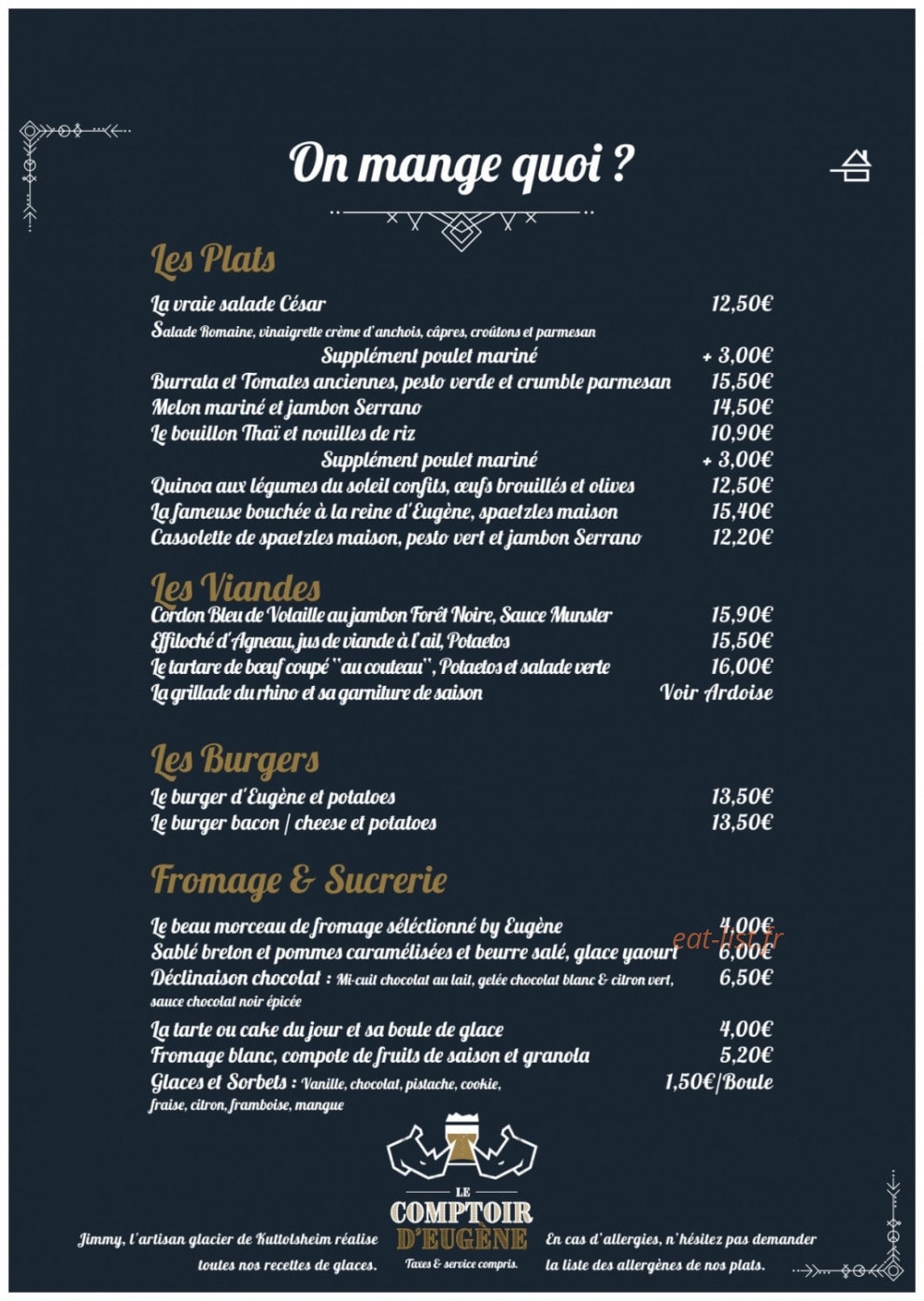 Le Comptoir d'Eugène — carte page 2