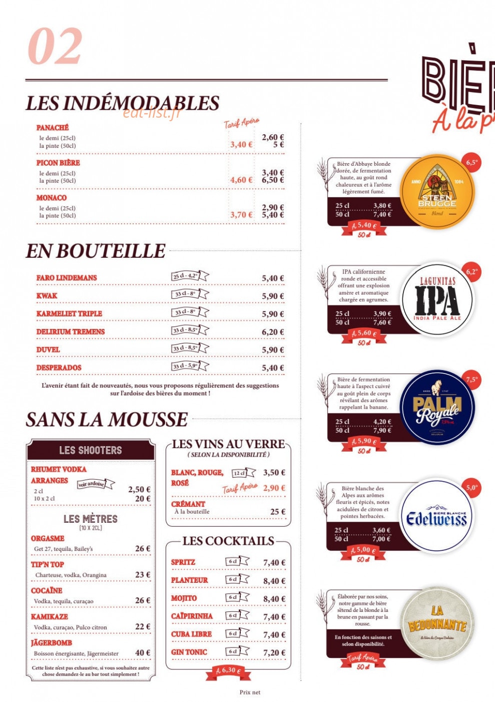 Le Croque Bedaine — carte page 2