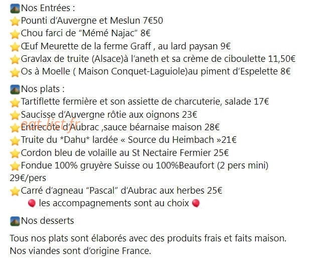 Le Dahu — carte page 1