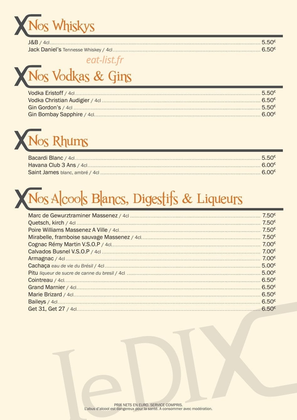 Le dix — carte page 7