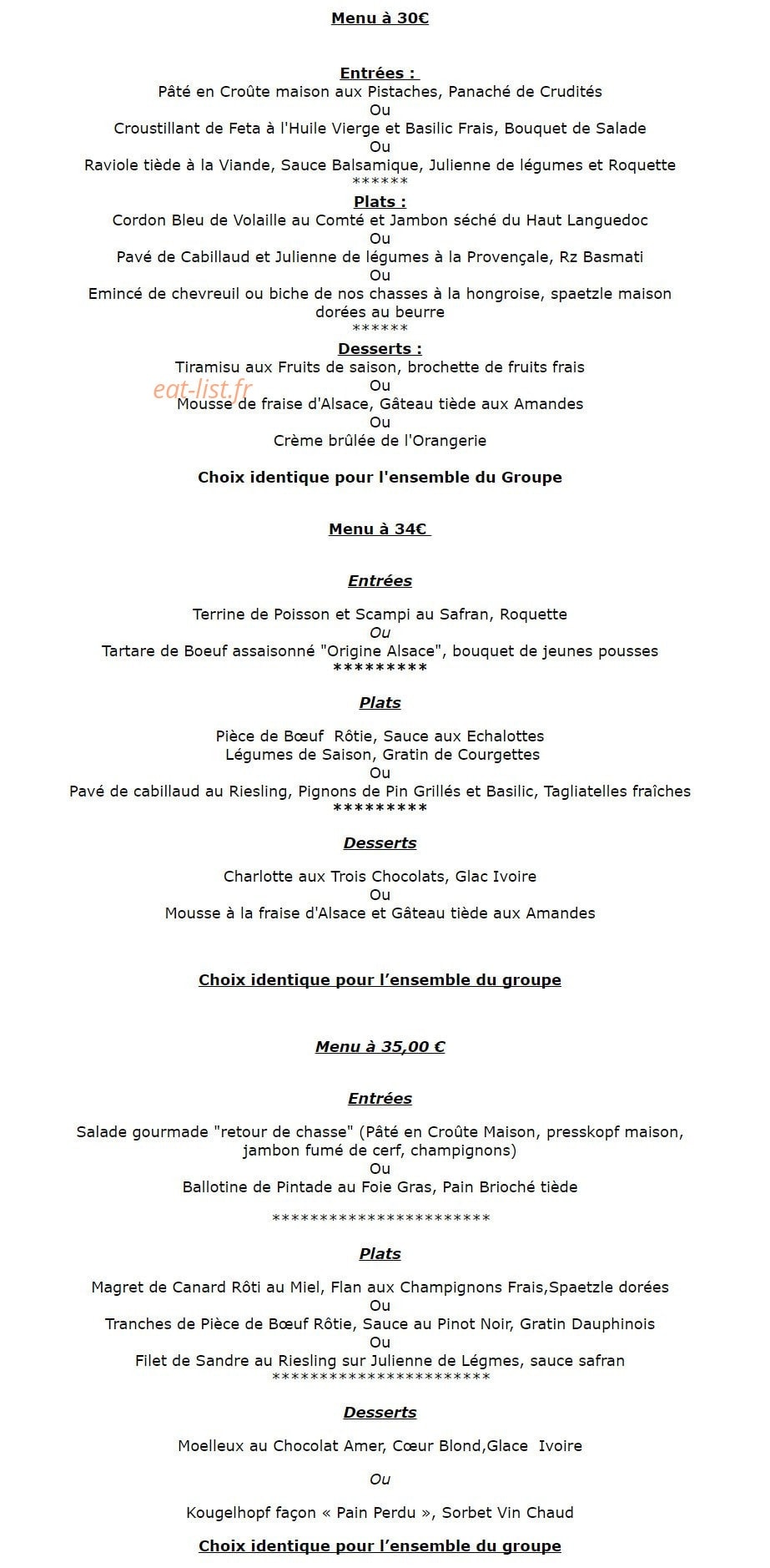 Le Jardin de l'Orangerie — carte page 2