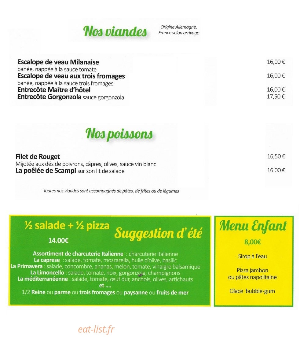 Le Limoncello — carte page 2
