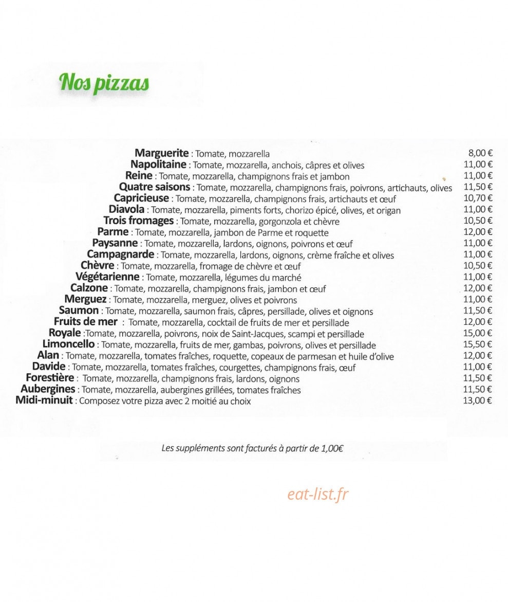 Le Limoncello — carte page 1