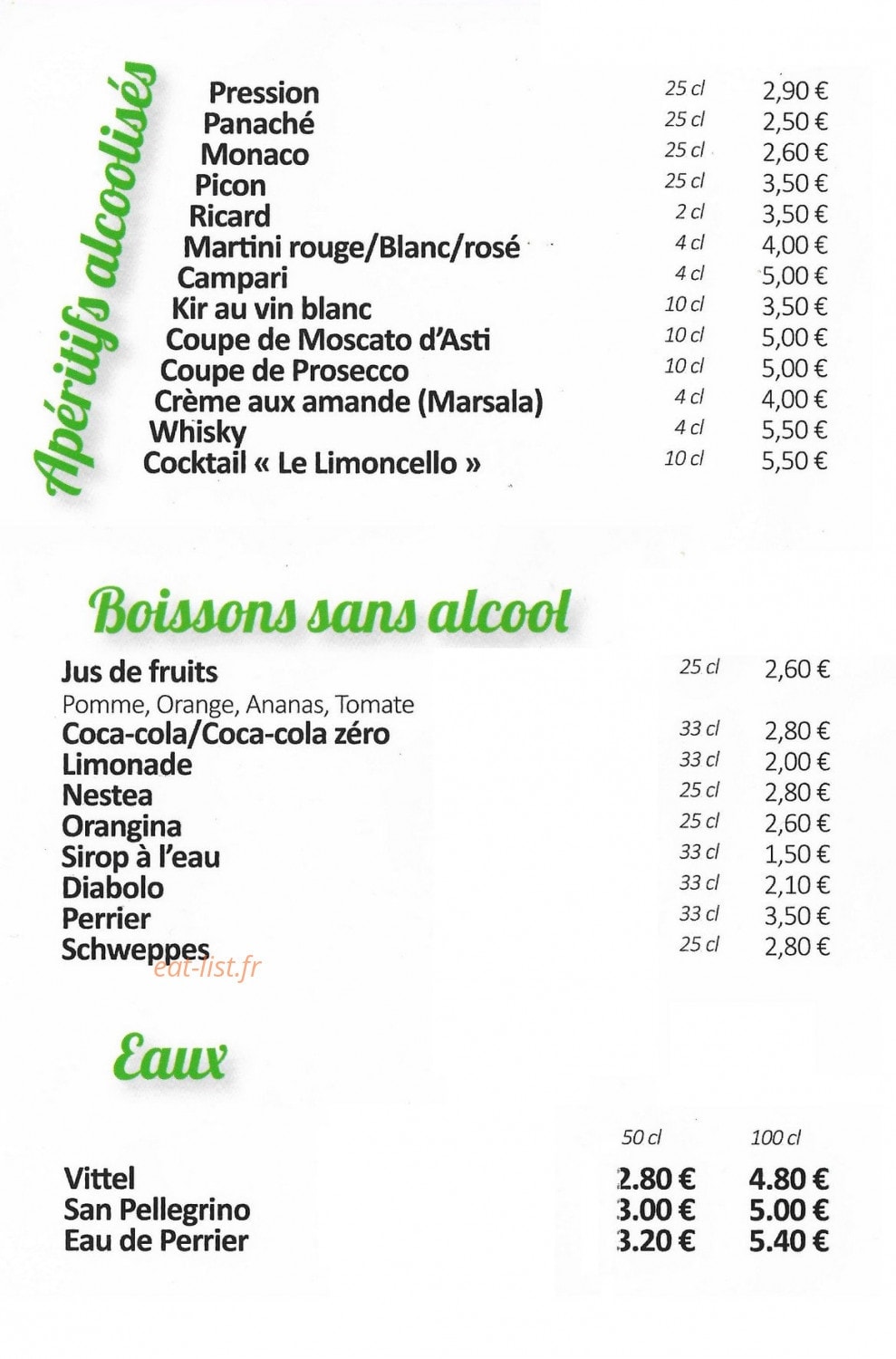 Le Limoncello — carte page 4