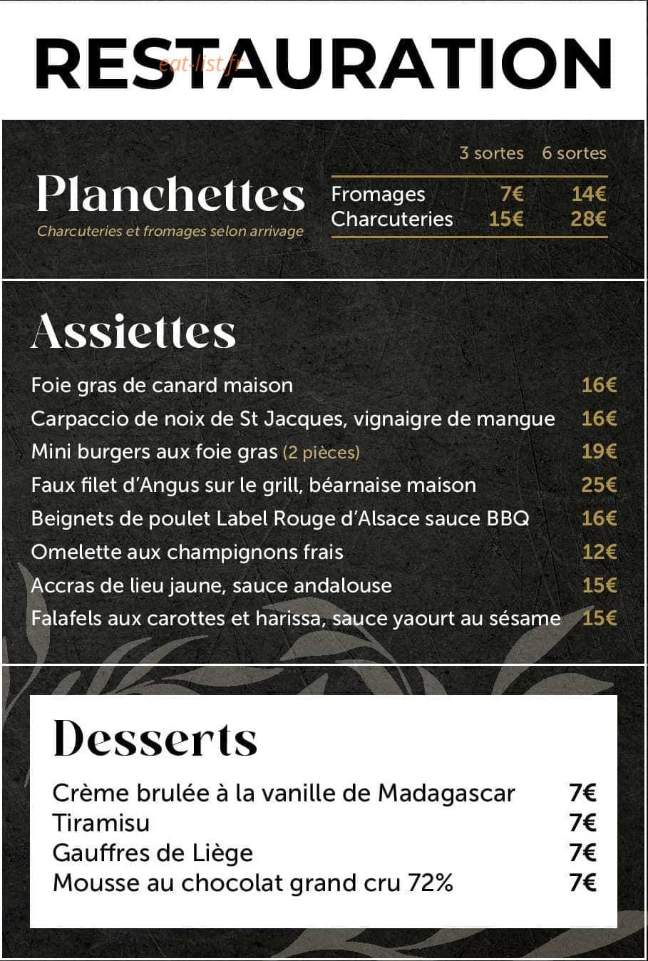 Le Luxe — carte page 1