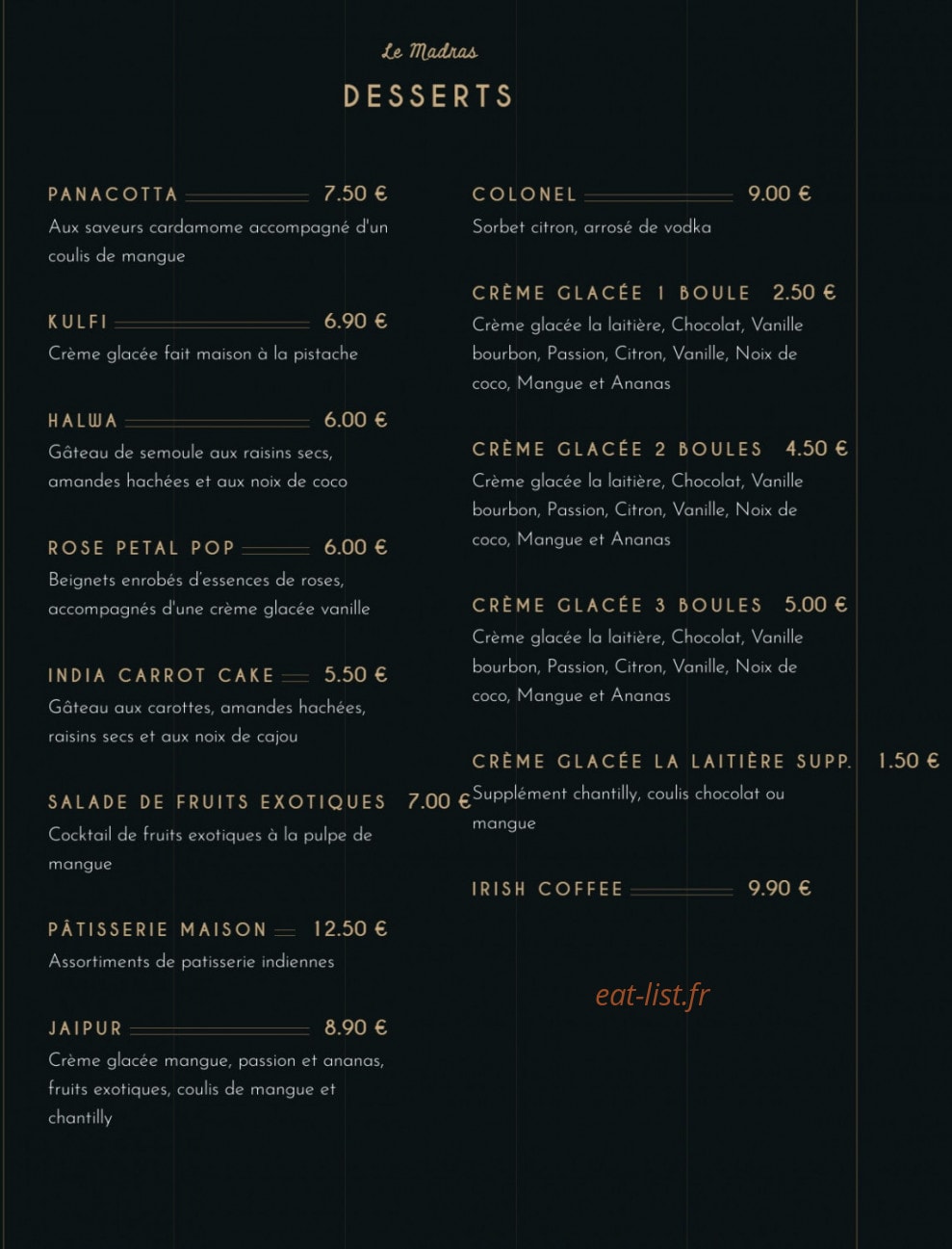 Le Madras — carte page 10